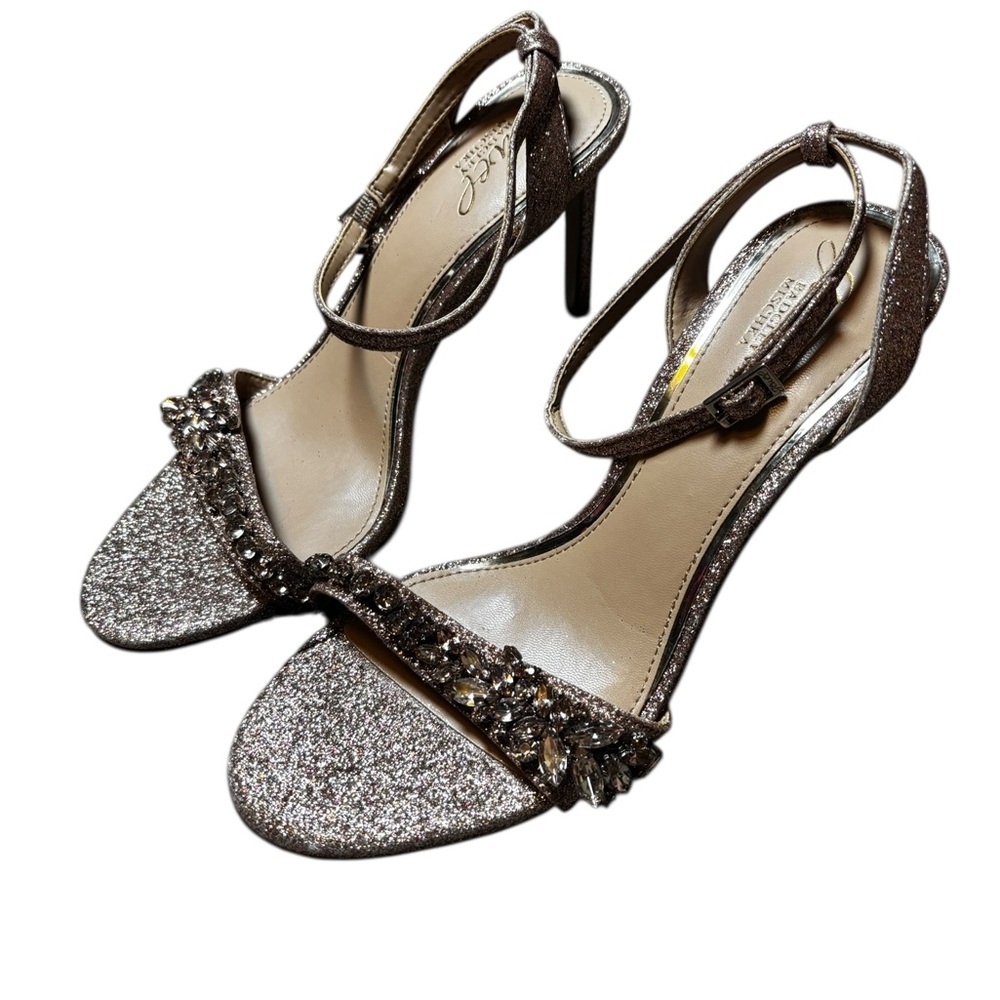 Jewel Badgley Mischka Size 7 Ojai Rose Gold  Crystal Adorned Sculpted Stilettos - Picture 6 of 12